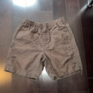 Island Shores Women’s SZ M Brown Cotton/Linen Blend Flat Front Drawstring Shorts